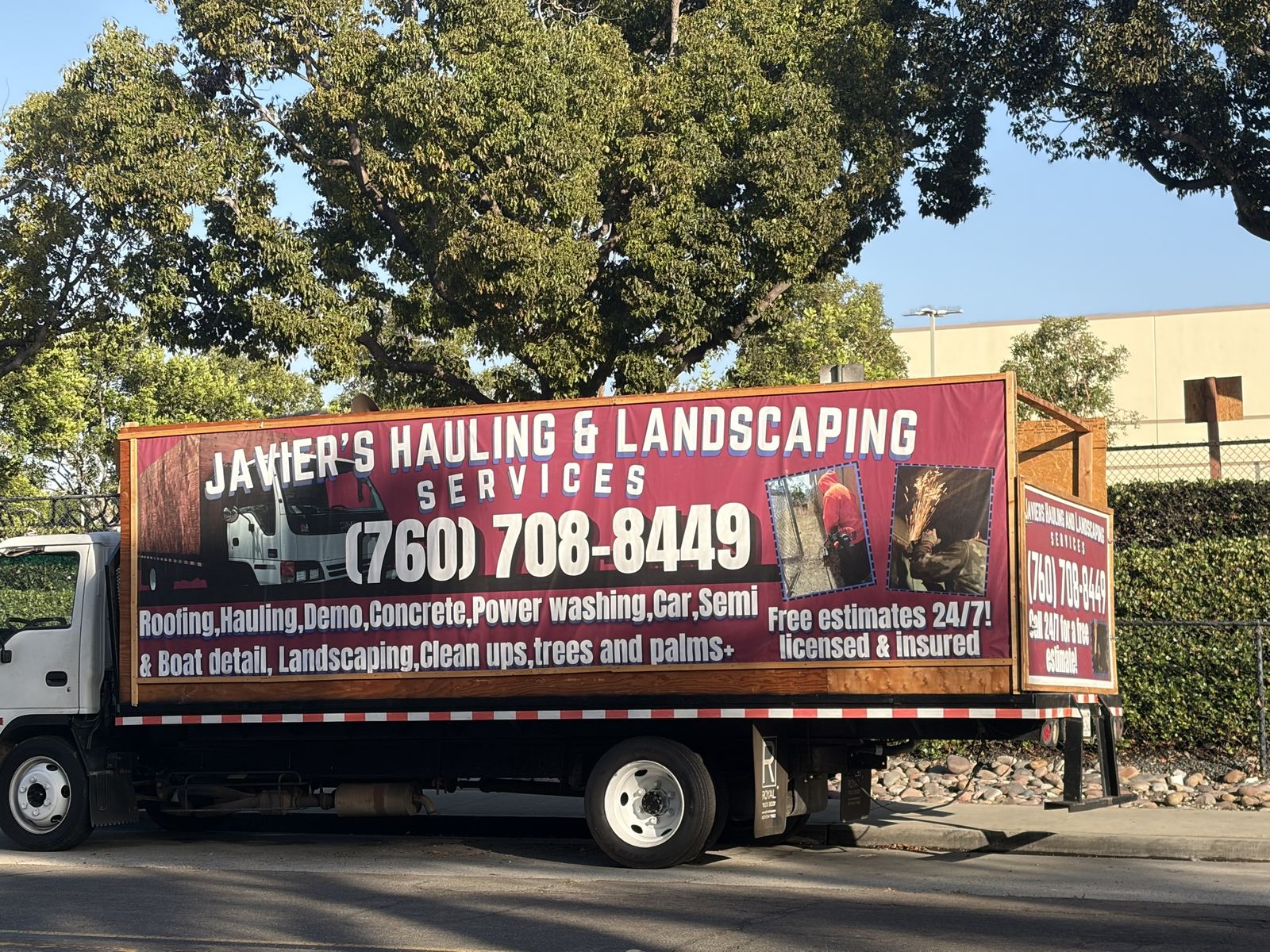 Javier's Hauling & Landscaping truck